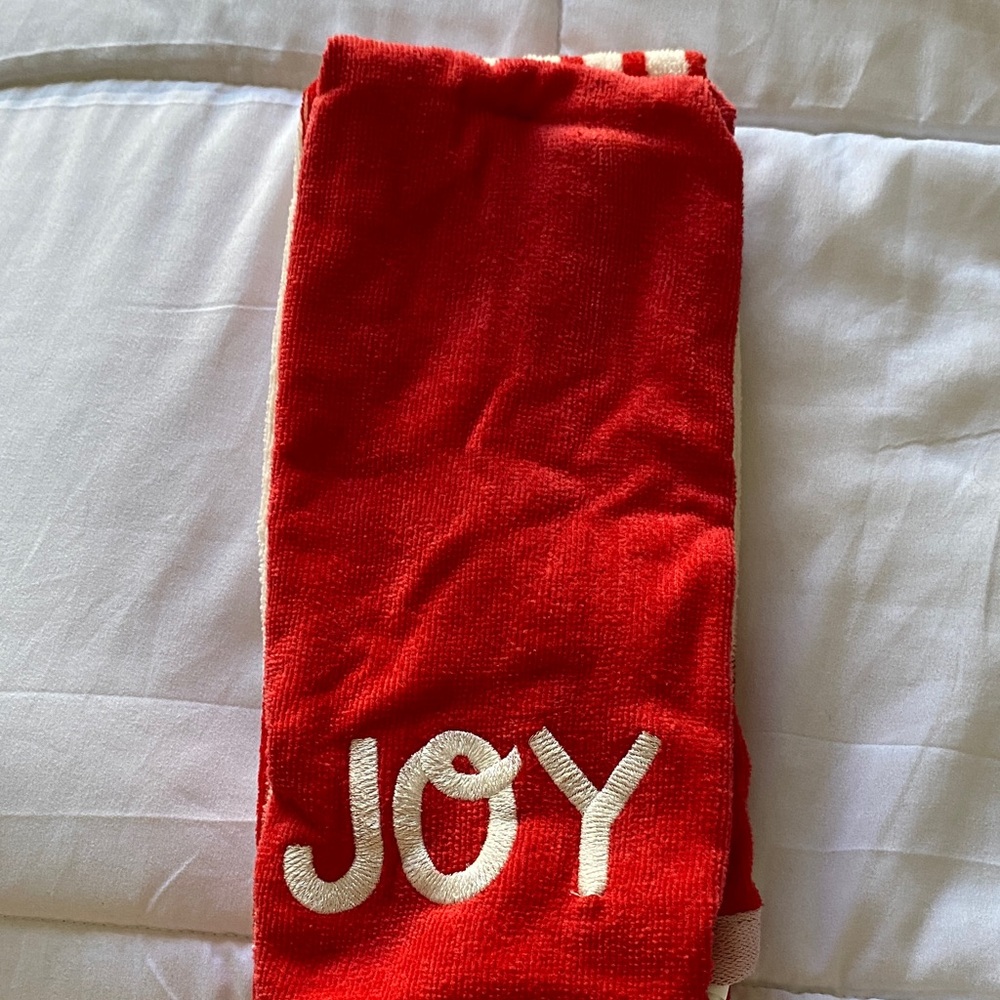 Red 'Joy' Hand Towels